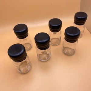 Small Glass Jars with Wax Caps, 5 Jars in this Lot